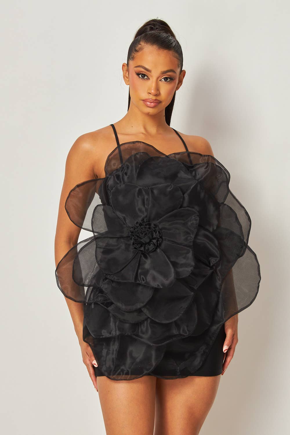 ワンピース DOLCE & GABBANA BLACK ORGANZA MINI DRESS DOLCE & GABBANA Women Strapless Mini Dress 44 8 Black