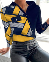 Letter print long sleeve buttoned up shirt