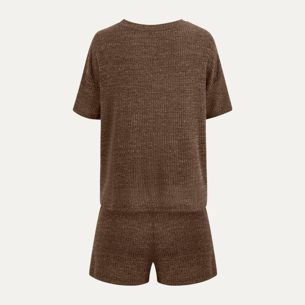 Leisurely Knit Short Sleeve Top and Shorts Two-Piece Set