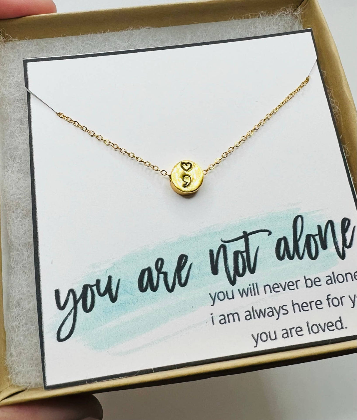 Semi-Colon, Semicolon Necklace, Mental Health Awareness