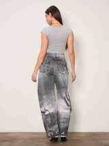 Western Black Horse Digital Printed Baggy Jeans