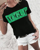 Short sleeve letter print top