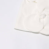 DR575Y Elegant 3D Floral Tube Top Short Summer Dress