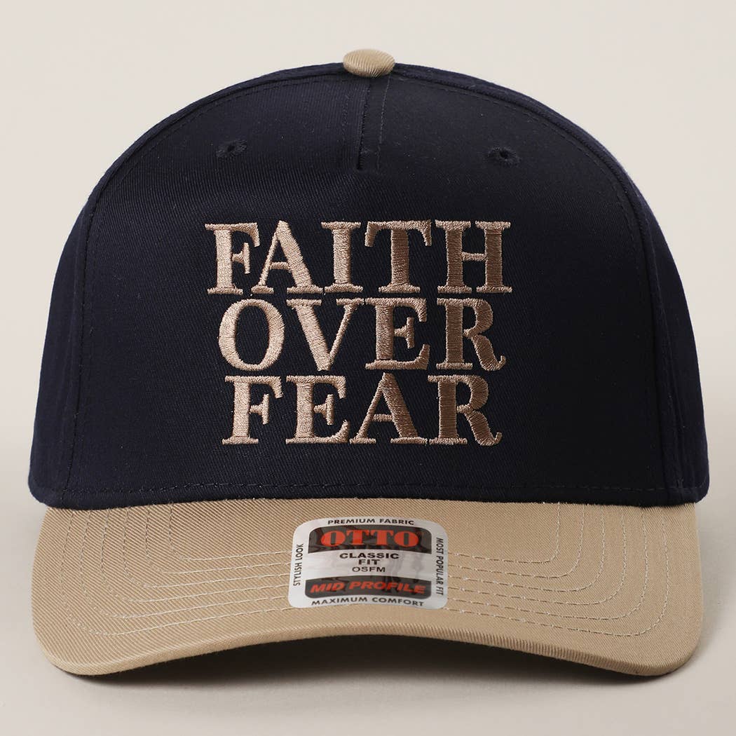 FAITH OVER FEAR Embroidered Trucker Hat