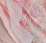 DR508 3D Rose Lace Pink Off-shoulder Holiday Suspender Dress