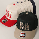 FAITH OVER FEAR Embroidered Trucker Hat