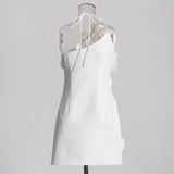 DR575Y Elegant 3D Floral Tube Top Short Summer Dress