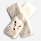 REINDEER Faux Fur Embroidered Pull Through Scarf