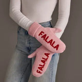 M-589 Pink Fa La La Knit Mittens