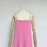DR516Y Colorful 3D Floral Swing Suspender Long Summer Dress