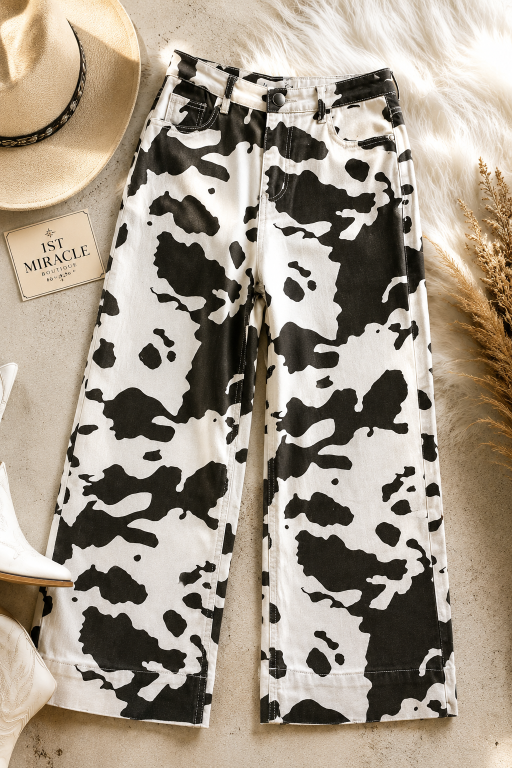 VP83369A Cow Print Pants