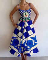 Summer Fashion Prnt Sexy Style Slip Long Dress