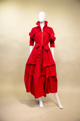 Stretch Dupioni Sculptural Zip Pleats Dress - F23011