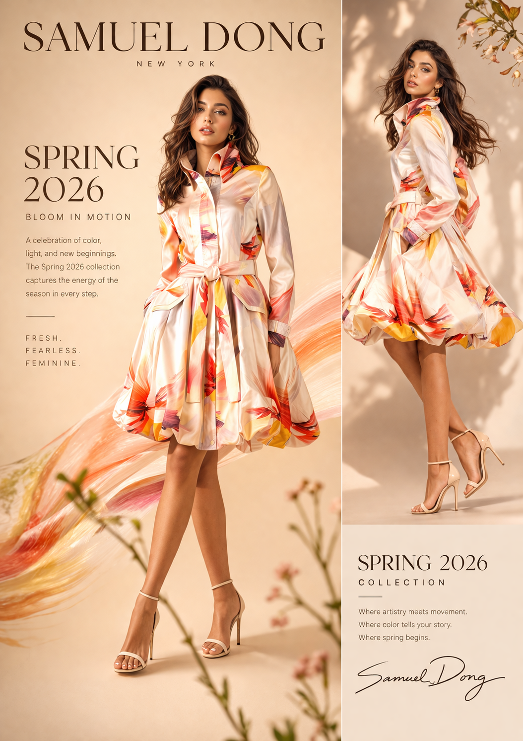 Printed Dupioni Bubble Coat Dress Fully Lined Zipper - 11665