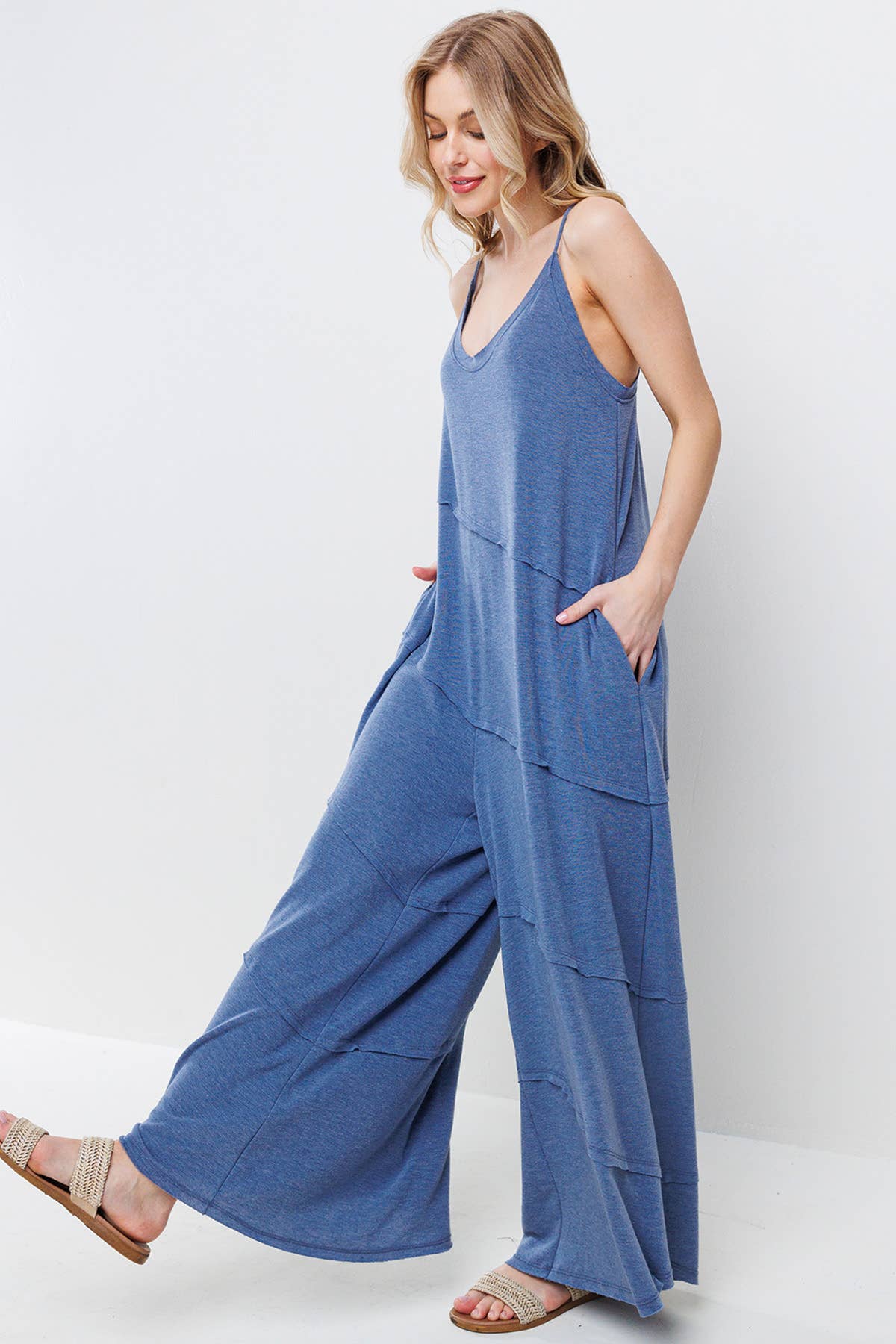 Solid Jumpsuit With Pockets / BJ6854