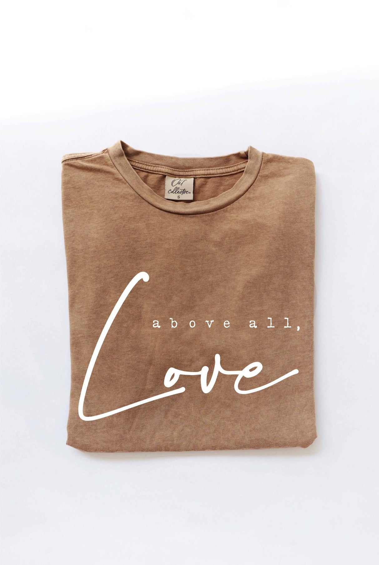 ABOVE ALL, LOVE Mineral Washed Graphic Top