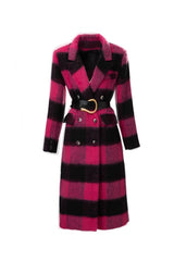 CT79 Women's Autumn/Winter Casual Warm Plaid Wool Coat