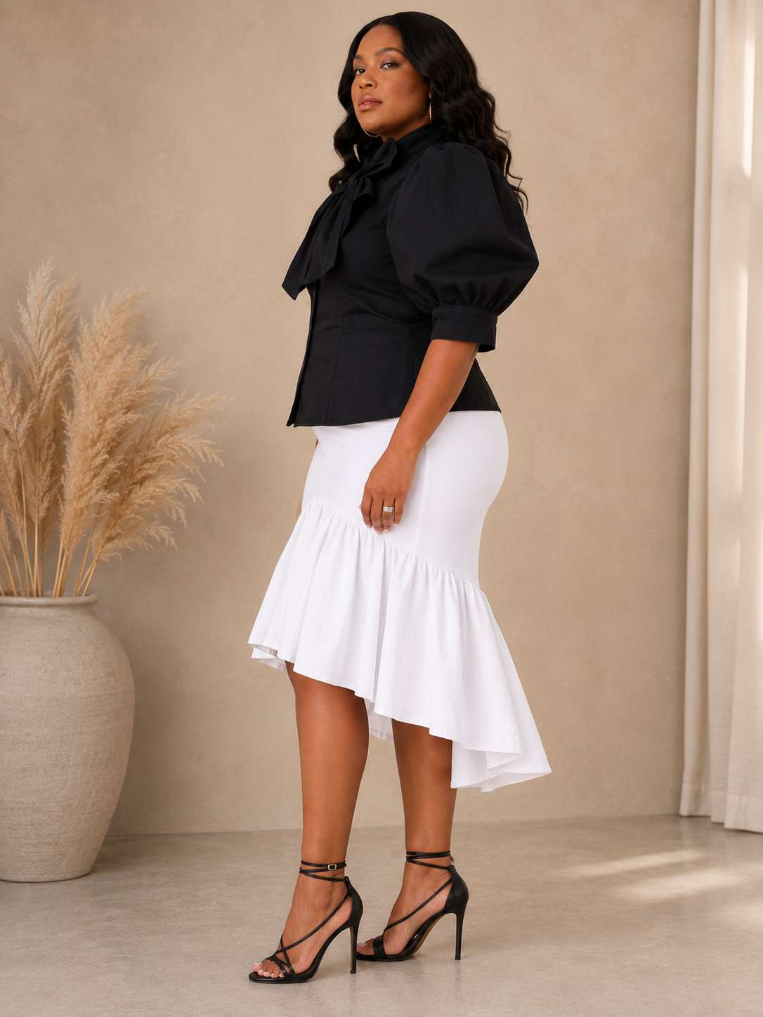 Ruffle Midi Skirt- 81886