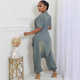 Trendy Women's Loose Fit Denim Jumpsuit with Pockets