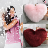 Cozy Heart Luxurious Fluffy Throw Pillow for Home Decor