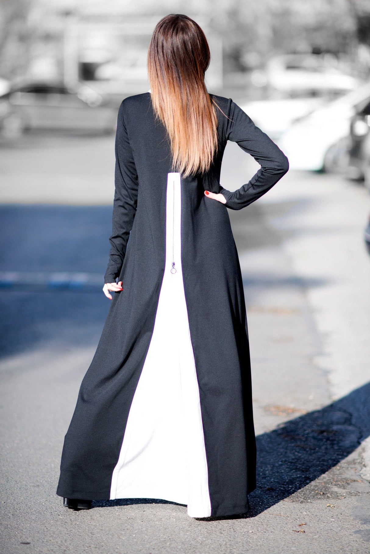 Black and white Turtleneck Winter Jumpsuit ARIA