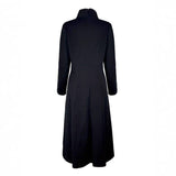 Solid Color Slim High Neck Waist Long Sleeve Dress