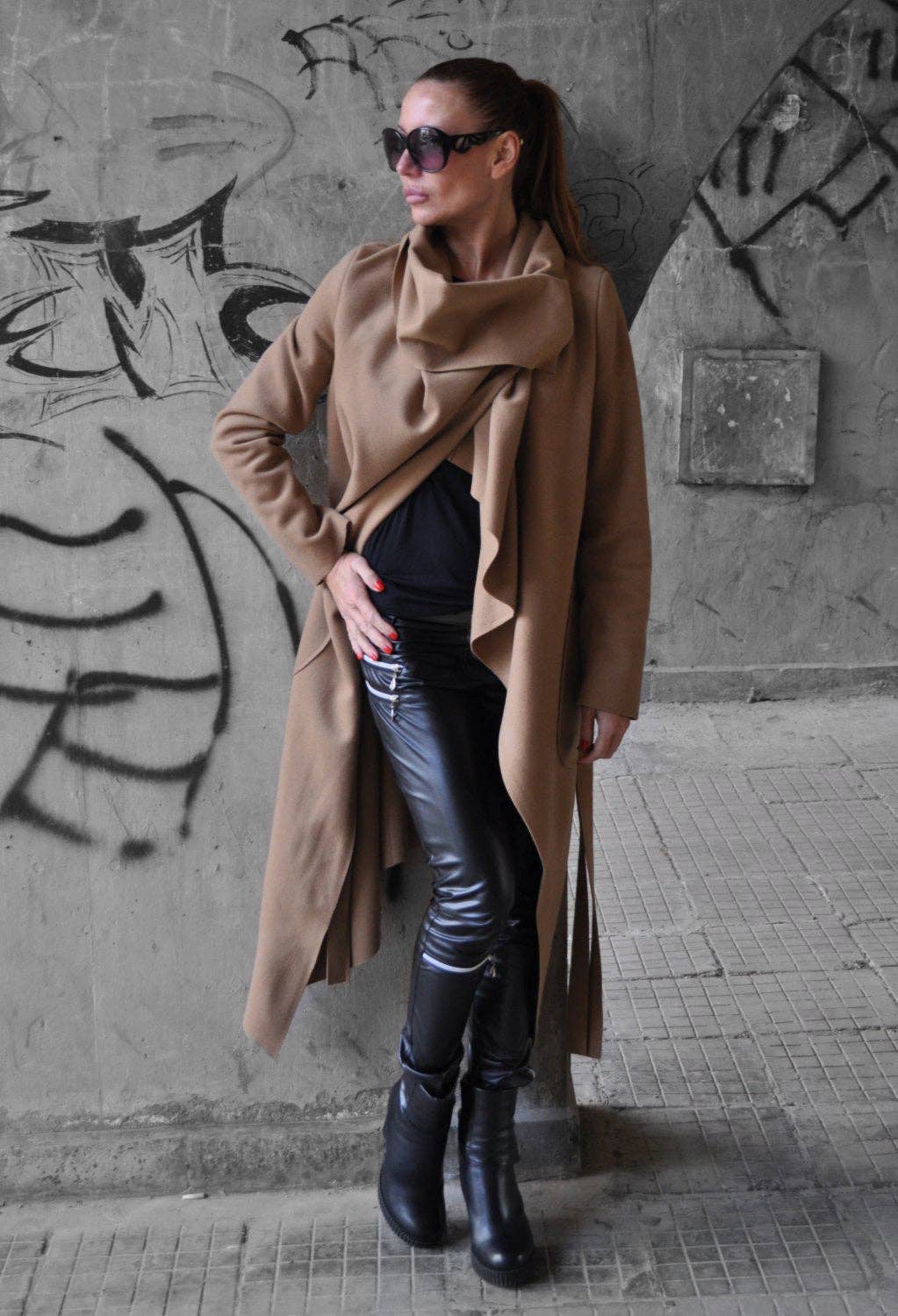 Beige Winter Cashmere Women Coat Victoria