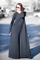 Black and white Turtleneck Winter Jumpsuit ARIA