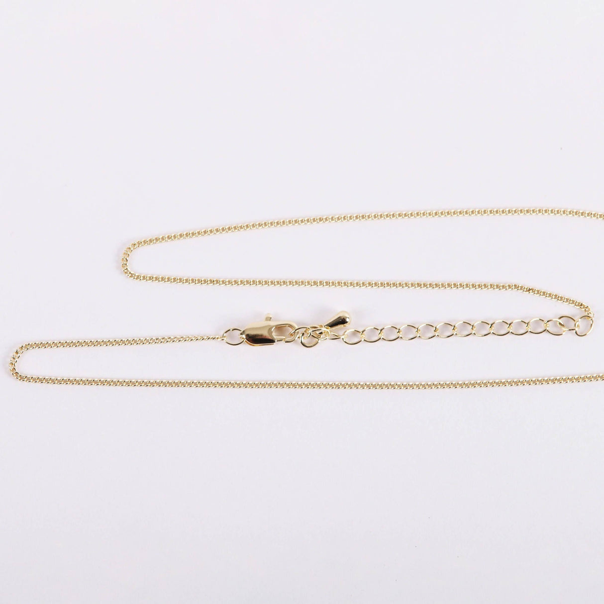 Necklace Cross Stone Gold Over SS 16-18" Gold Plated Brass C