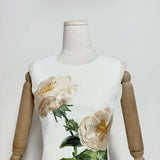 DR750Y Sleeveless 3D Floral Embroidered Elegant Long Dress