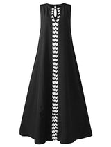 Loose Printed Split-Joint Sleeveless Maxi Dress
