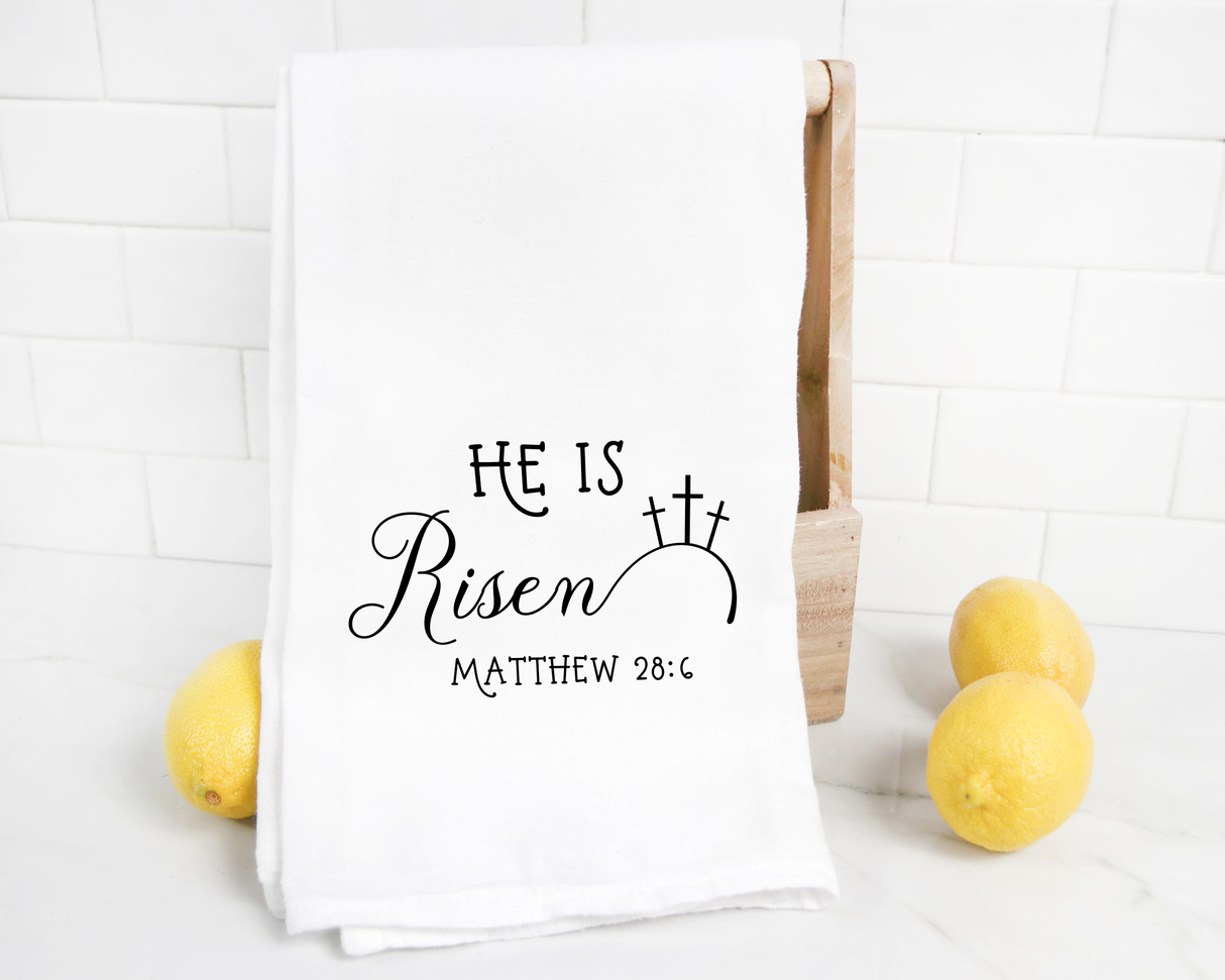 Easter Tea Towel He is Risen