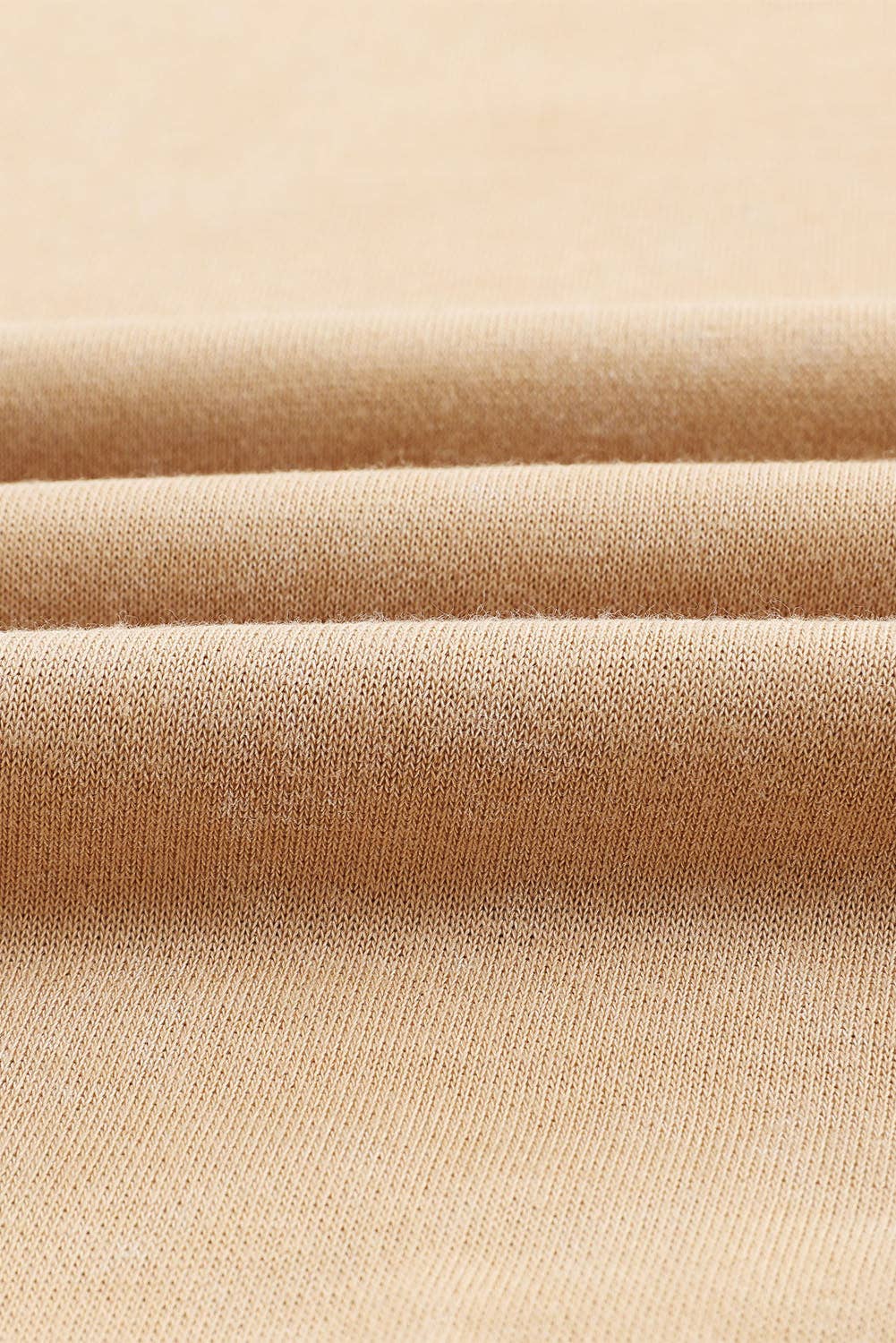 Khaki Drop Shoulder Ribbed Trim Oversized Sweatshirt: Khaki / M / 75%Polyester+25%Cotton