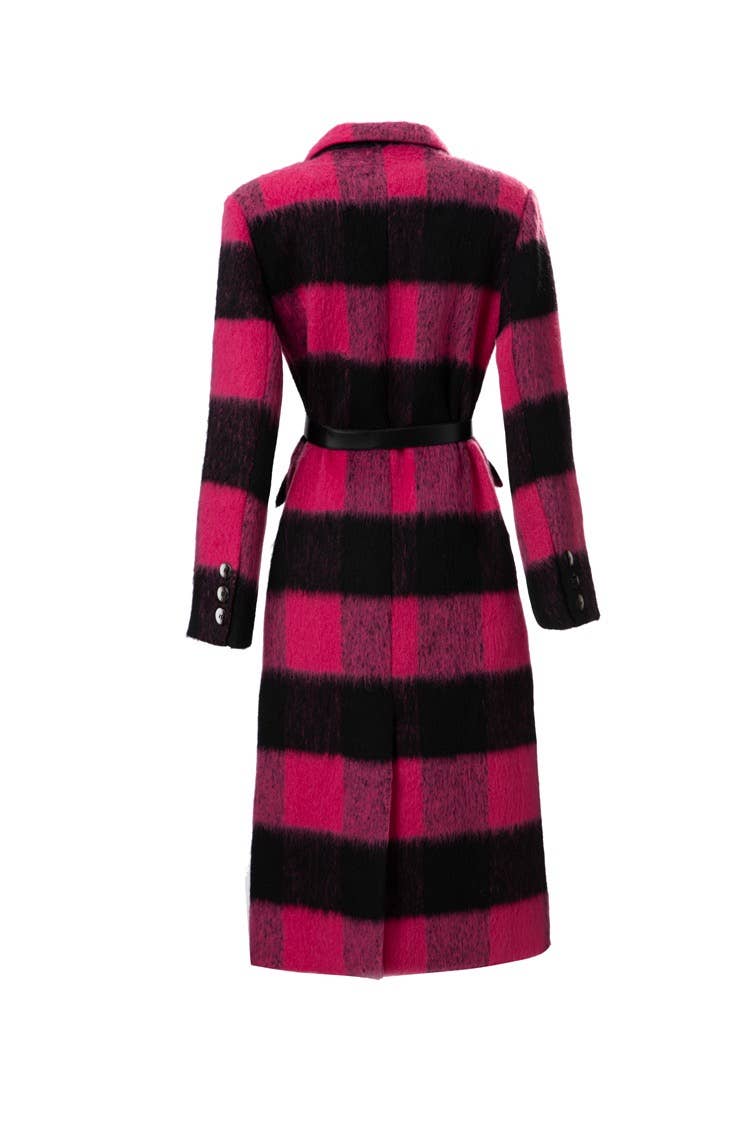 CT79 Women's Autumn/Winter Casual Warm Plaid Wool Coat