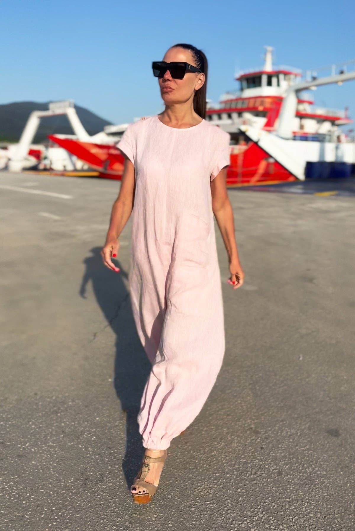 Sleeveless Linen Jumpsuit Lilian