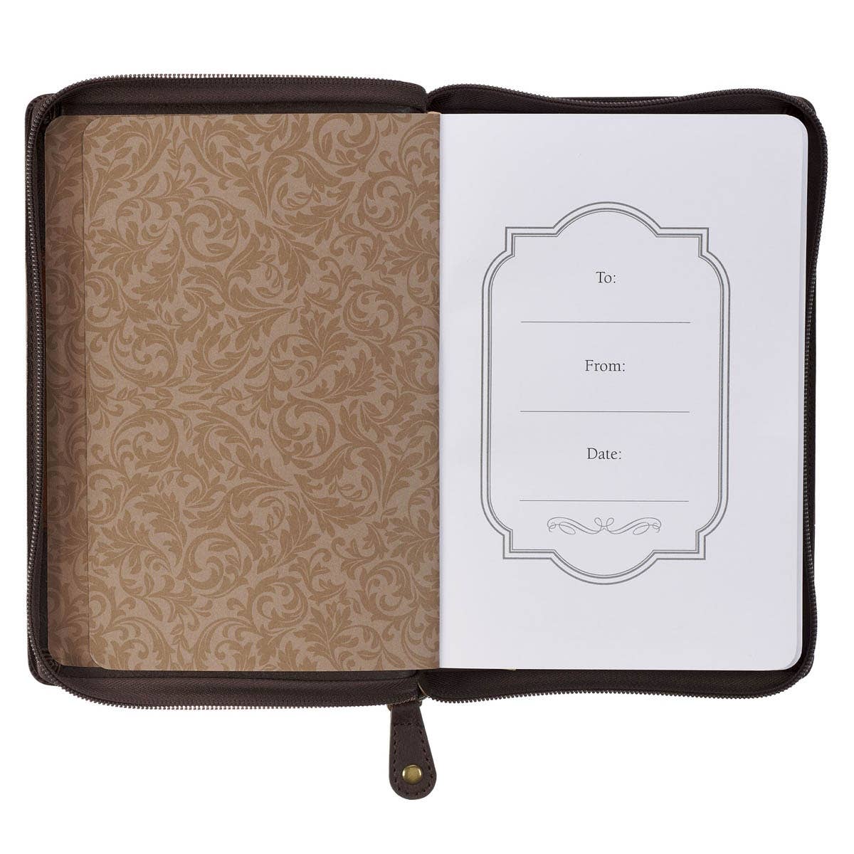 Journal Classic Zip Brown Two-tone Man of God 1 Tim. 6:11