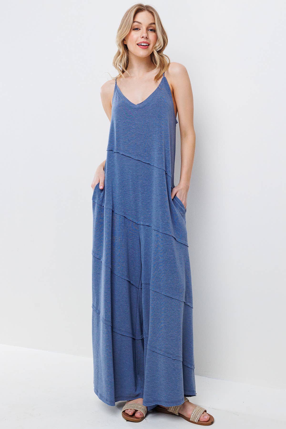 Solid Jumpsuit With Pockets / BJ6854