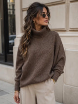 TC-006 Oversized Textured Turtleneck Sweater