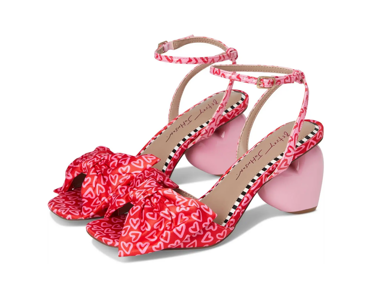 Betsy Johnson - Red Multi Heart Platform Heel