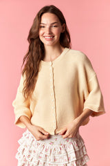 IKJ300821-01 Thin Striped Sweater Cardigan