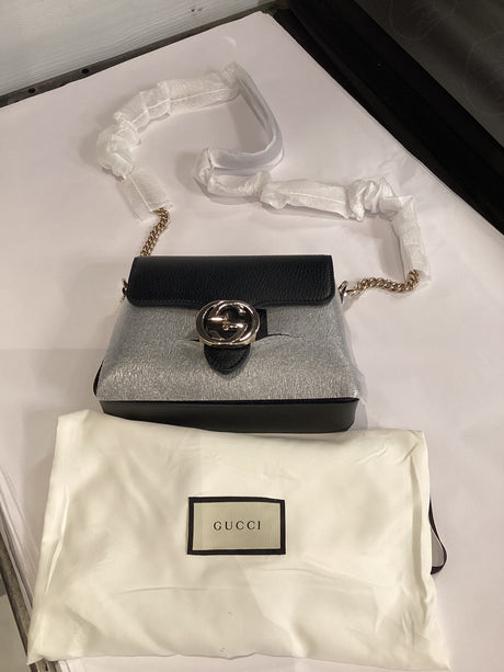 Gucci Brand New! Gucci Black Calf Leather Shoulder Bag