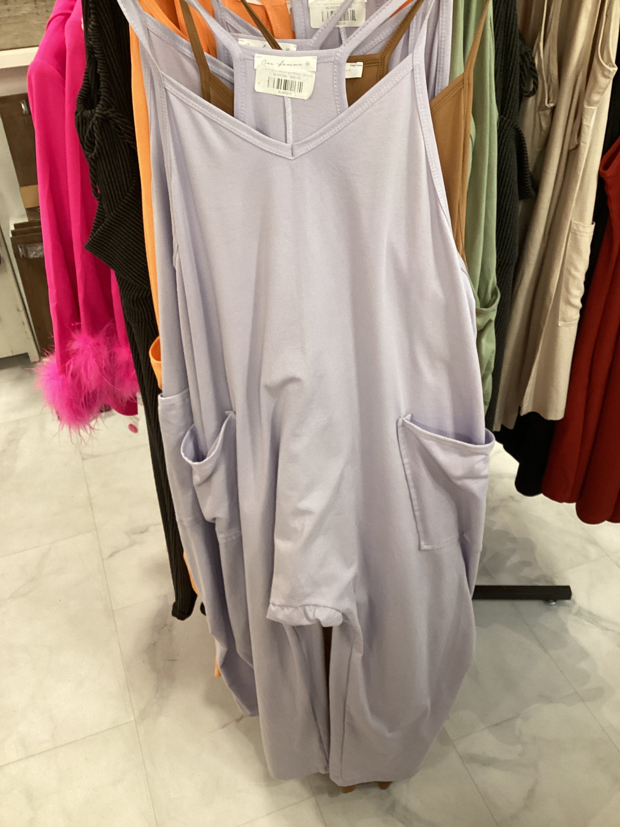 BL60000/Cotton Harem Jumpsuit with Pockets