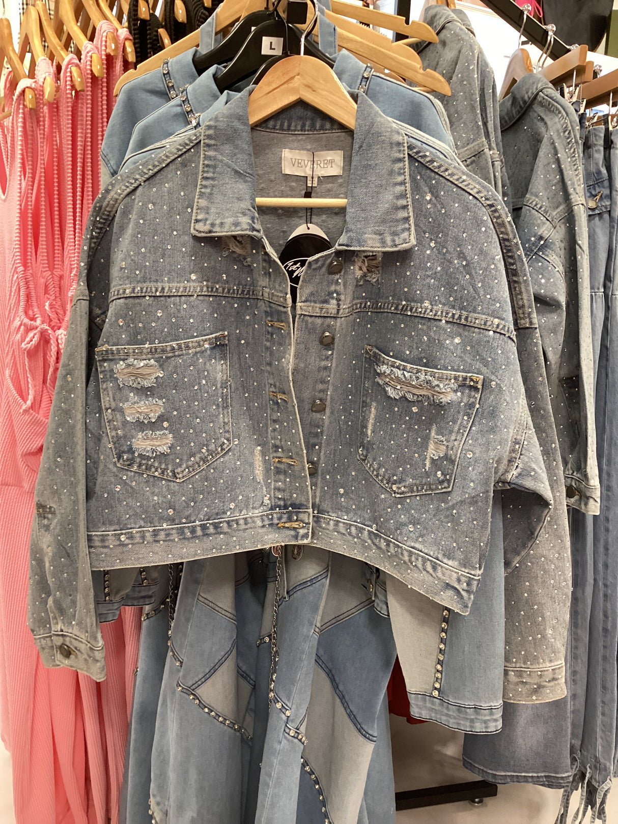 VJ71531 Cropped Denim Jacket