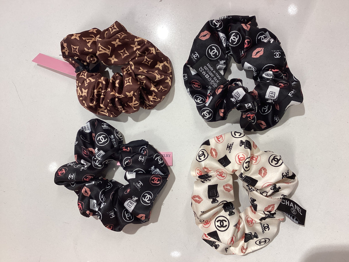 20-O Designer Fabric/Label Scrunchies