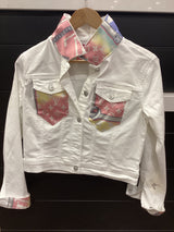 UPCYCLED VINTAGE LV2 WHITE DENIM JACKET