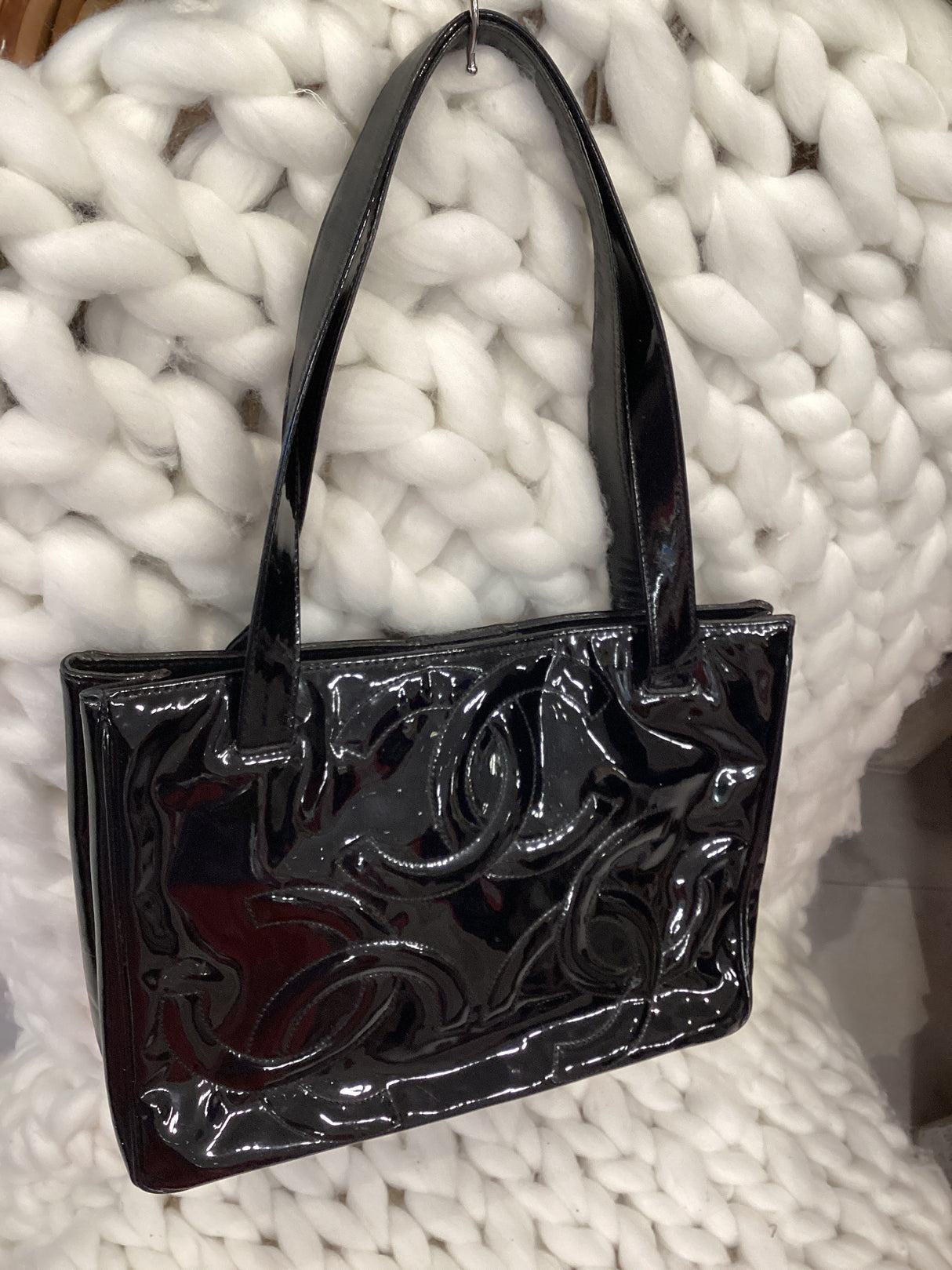 Chanel Black Patent Leather Tote