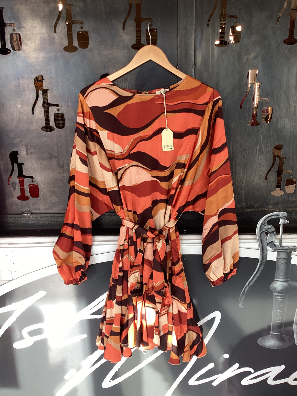 H10080 Rust Mix dress by Jodifl