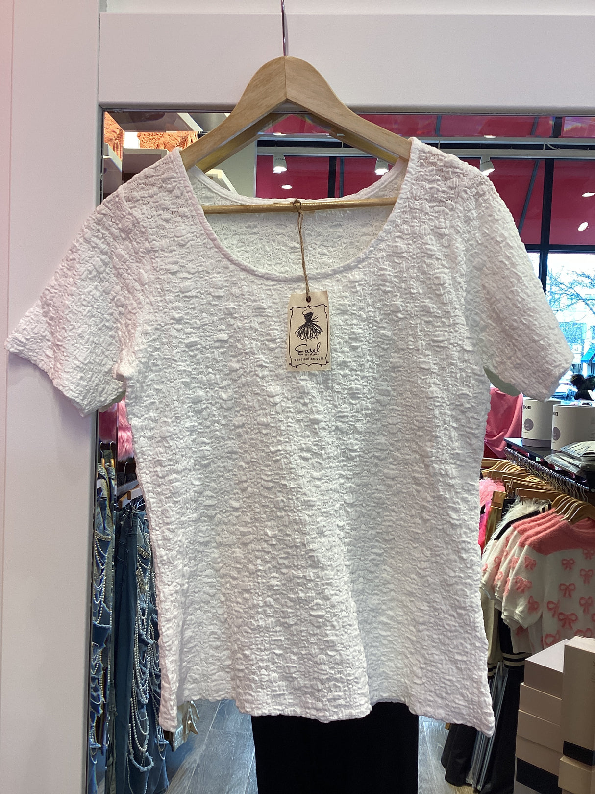 ET1448 Short Sleeve Allover Lace