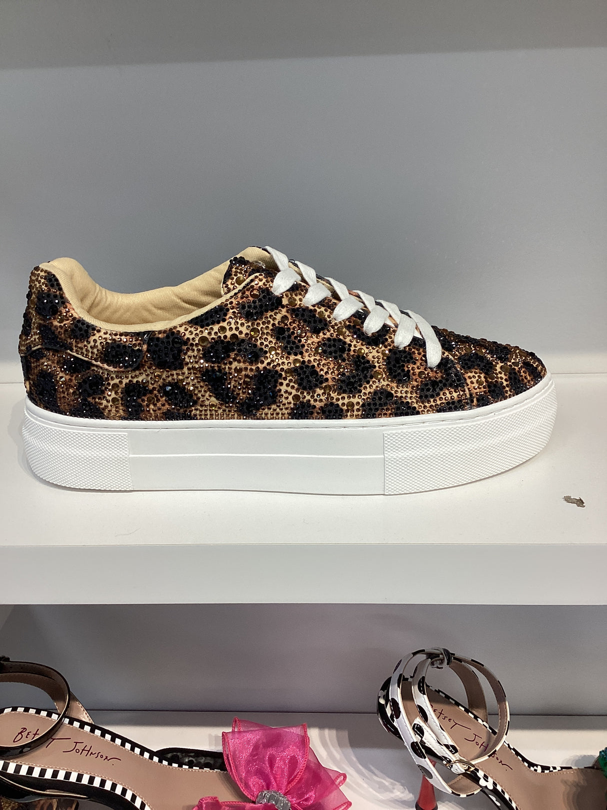 SID-NY Leopard Rhinestone Sneakers