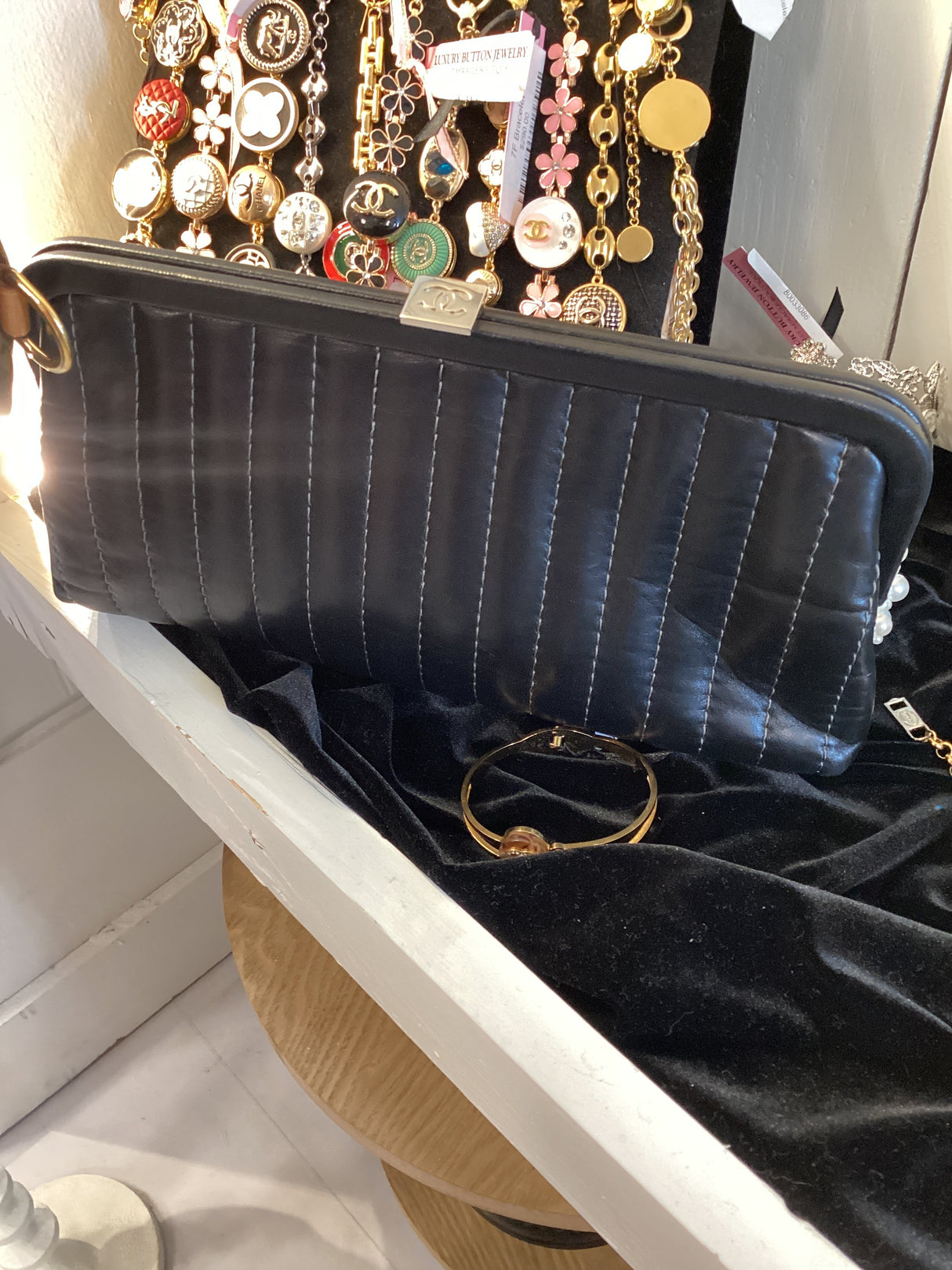 Chanel Black Leather Clutch